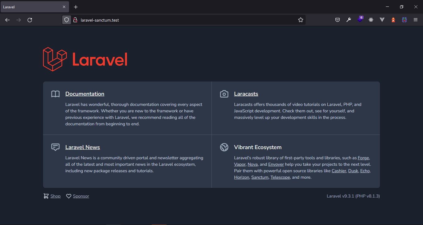 laravel v 9.3.1